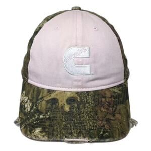 Cummins Baseball Cap Green Pink OS Camo Distressed Strapback Adjustable Hat